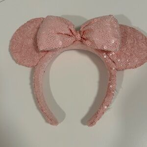 Disney Pink Sequin Minnie Mouse Headband pale pink